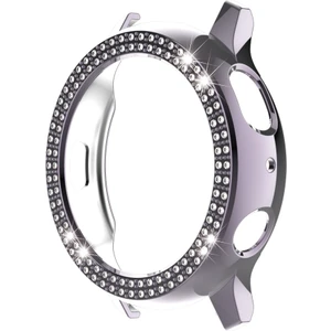 For Samsung Galaxy Watch Active2 44MM Pc Double Row Diamond Watch Case(Grey) (Yurt Dışından)