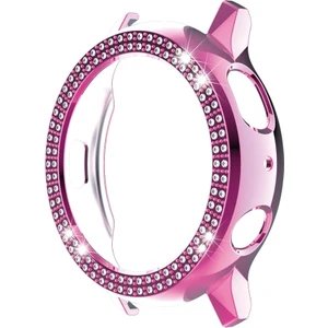 For Samsung Galaxy Watch Active2 44MM Pc Double Row Diamond Watch Case(Pink) (Yurt Dışından)