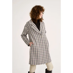 Kazayağı Desenli Kaban - Kahve