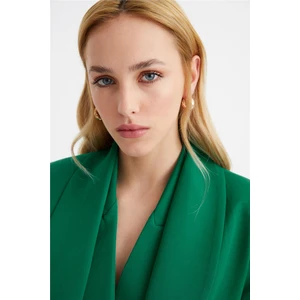 Düğme Detaylı Ceket - Yeşil