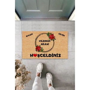 Home Modern Dijital Baskı - Kişiye Özel Kalpli Tasarım Paspas - Dekoratif Kapı Önü Paspası