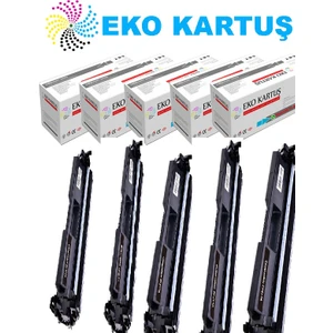 Eko Kartuş Hp Cf 217A Ekonomik  Avantajlı  5’li   I Paket  Muadil Toner (Çipli)