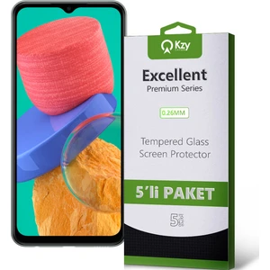 Kzy Samsung Galaxy M33 Temperli Ekran Koruyucu Kırılmaz Cam Ekonomik 5'li Paket