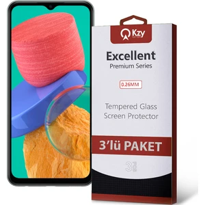 Kzy Samsung Galaxy M33 Temperli Ekran Koruyucu Kırılmaz Cam Ekonomik 3'lü Paket