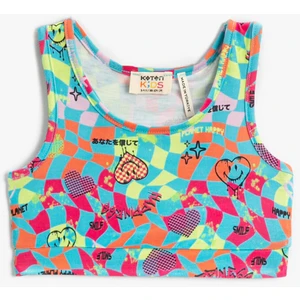 Baskılı Crop Atlet Bisiklet Yaka