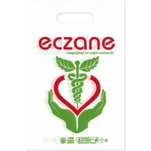Elgeçme Eczane Poşeti (No:2) 26X38 cm (Tasarım 4) - 100 Adet
