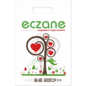 Elgeçme Eczane Poşeti (No:2) 26X38 cm (Tasarım 3) - 100 Adet