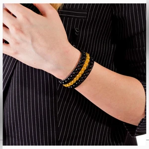 Seven Art Jewelry Doğal Taş / Sitrin ve Akik Bohem Bileklik / Kadın Bileklik / Erkek Bileklik
