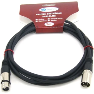 Imece Mmc3 Bk Mikrofon Kablosu 3 Metre Siyah