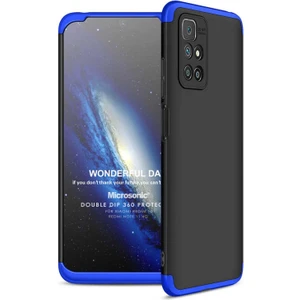 Xiaomi Redmi 10 2022 Kılıf Double Dip 360 Protective Siyah Mavi