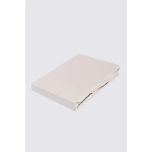 Tek Kişilik Lastikli Çarşaf  Organik Pamuk Saten Bej 120X200 cm