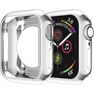 Apple Watch Uyumlu Serisi Için 5 & 4 40 mm Kaplama Tpu Yuvarlak Delik Koruyucu Kılıf Gümüş (Yurt Dışından)