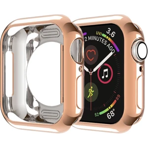 Apple Watch Uyumlu Serisi 5 & 4 40 mm Kaplama Tpu Yuvarlak Delik Koruyucu Kılıf Gül Altın (Yurt Dışından)