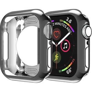 Apple Watch Uyumlu Serisi Için 5 & 4 40 mm Kaplama Tpu Yuvarlak Delik Koruyucu Kılıf Siyah (Yurt Dışından)