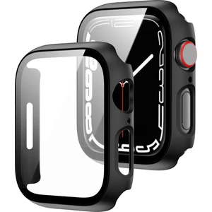 Çerçeve + Temperli Cam Koruyucu Kılıf Apple Watch Uyumlu Series 7 41 mm Siyah (Yurt Dışından)