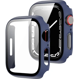 Çerçeve + Temperli Cam Koruyucu Kılıf Apple Watch Uyumlu Series 7 41 mm Mavi (Yurt Dışından)