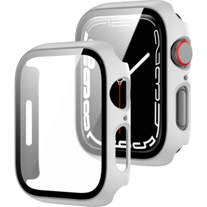 Çerçeve + Temperli Cam Koruyucu Kılıf Apple Watch Uyumlu Series 7 41 mm Beyaz (Yurt Dışından)