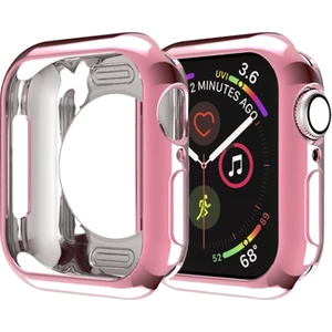 Apple Watch Uyumlu Serisi Için 5 & 4 44 mm Kaplama Tpu Yuvarlak Delik Koruyucu Kılıf Pembe (Yurt Dışından)