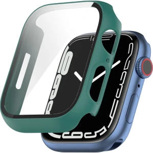 Pc Kılıf Temperli Cam Filmi ile Apple Watch Uyumlu Series 7 45 mm Yeşil (Yurt Dışından)