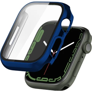 Elmalı Kılıf ile Temperli Cam Filmi ile Apple Watch Uyumlu Series 7 41 mm Yıldızlı Mavi (Yurt Dışından)