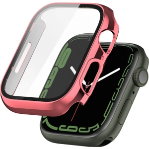 Kılıf Temperli Cam Filmi ile Apple Watch Uyumlu Series 7 41 mm Gül Altın (Yurt Dışından)