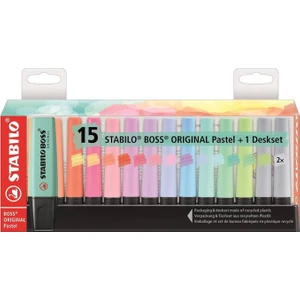 Boss Original Deskset Işaretleme Kalemi Masa Seti 14+1 Pastel Renk