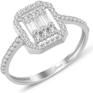 Baget Yüzük Beyaz Altın 14 Ayar