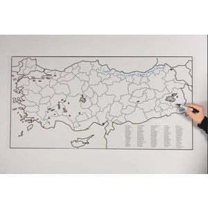 Sihirli Tahta Türkiye Haritası 56 x 110 cm + Kalem