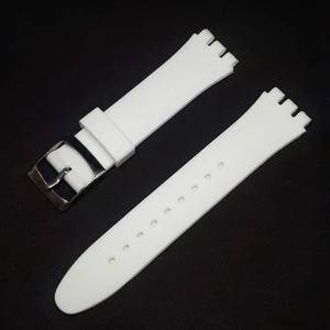 Atasaat 19MM Swatch Uyumlu Beyaz Slikon Saat Kordonu
