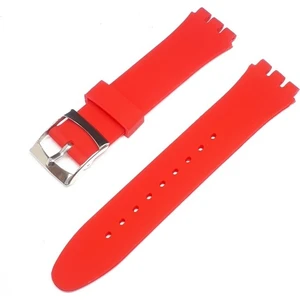 Atasaat 19MM Swatch Uyumlu Kırmızı Slikon Saat Kordonu