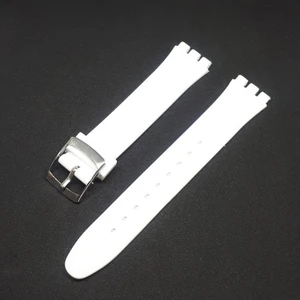 Atasaat 17MM Swatch Uyumlu Beyaz Slikon Saat Kordonu