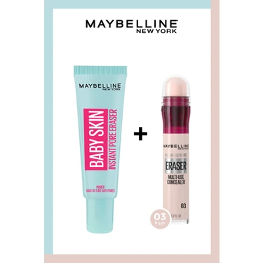 Maybelline New York Baby Skin Makyaj Bazı + Instant Anti Age Eraser Kapatıcı 03