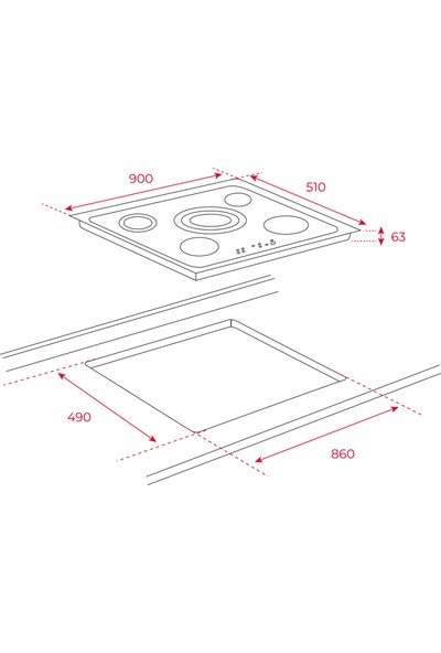 Teka TR 951 Ankastre Cam Seramik Elektrikli Ocak 8900 W Siyah 90 cm 10210002