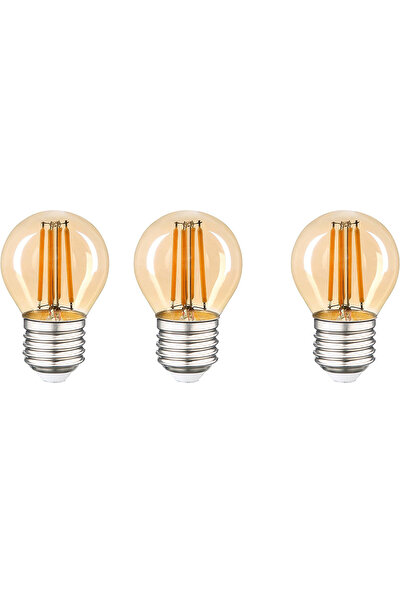 Aral LED G45 6 Watt Sarı Işık(Günışığı) LED Dekoratif Rustik Ampul-3 Adet(3 Lü Paket)