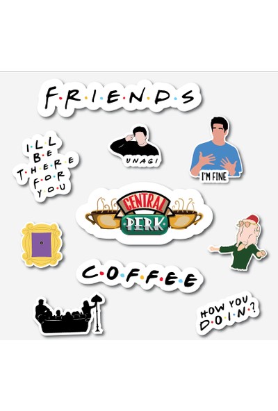 Friends Series 10'lu Sticker Seti