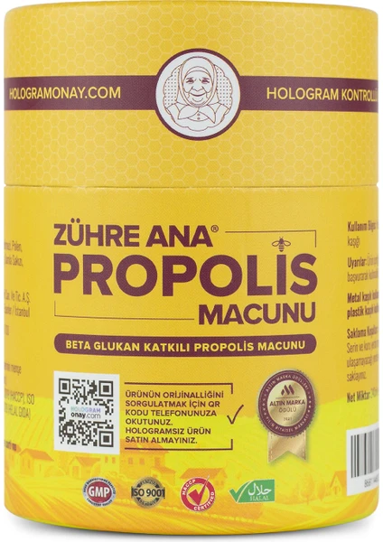 Zühre Ana Propolis Macunu - Beta Glukan ve Ginseng Katkılı (Orijinal Hologramlı Ürün)