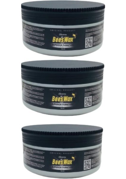 BeesWax 2+1 Paket Ahşap Onarıcı Parlatıcı Koruyucu Balmumu 3x150ml