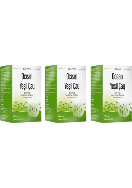 Ocean Green Tea 500 Mg 60 Kapsül 3 Kutu