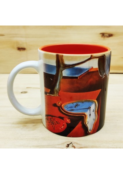 Van Gogh, Dali, Picasso, Kandinsky İçi Renkli Kupa ve Traverten Bardak Altlığı 4'lü Hediyelik Set modelleri