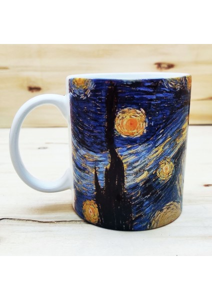 Dali,Van Gogh,Picasso,Kandinsky,Gustav Klimt,Monet Tasarımlı 6'lı Kupa ve Taş Bardak Altlığı Seti