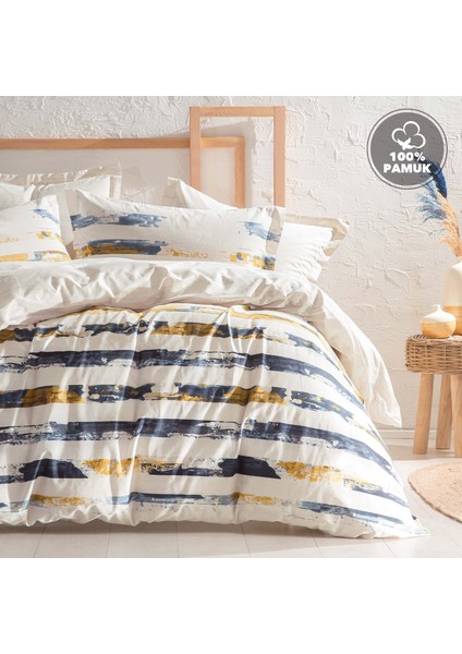 Bedding Stain Ranforce Çift Kişilik Nevresim Takımı - Bej