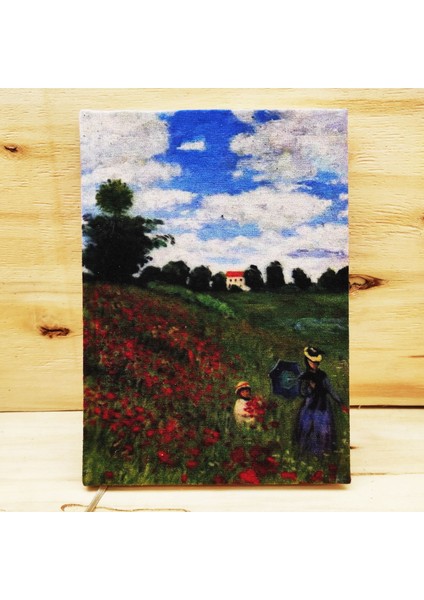 Claude Monet - Kumaş Kapaklı Defter Bej Renk 14X20CM