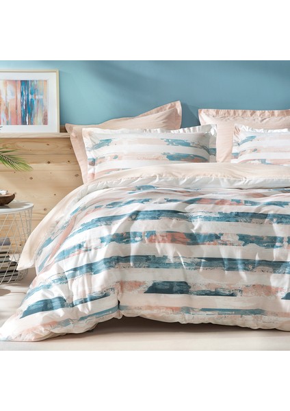 Bedding Stain Ranforce Çift Kişilik Nevresim Takımı - Pudra