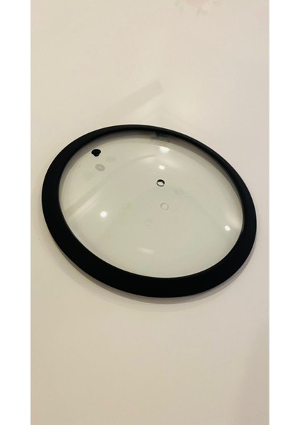 Siyah Silikonlu Cam Kapak 16 cm