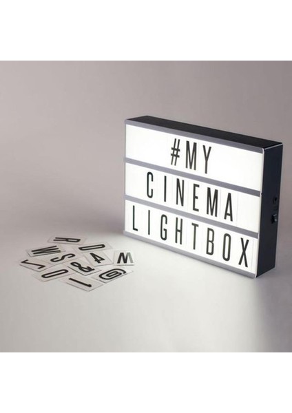Cinematic Harflerle Işıklı Mesaj Veren Pilli Light Box LED Pano A4 Boyut fiyatları