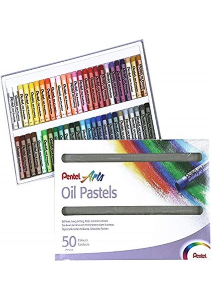 Pentel PHN-50U Yağlı Pastel Boya Seti 50'li Çok Renkli
