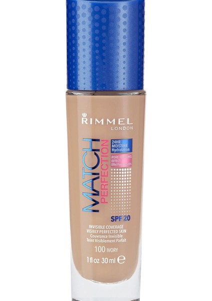 Rimmel London Match Perfection Foundation Fondöten 100 Ivory