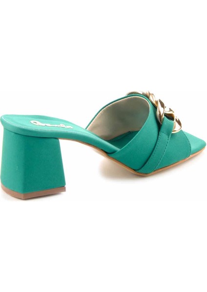 Mat Yeşil Kadın Terlik Platform Topuk Şık ve Rahat Günlük Kullanım İçin fırsatları