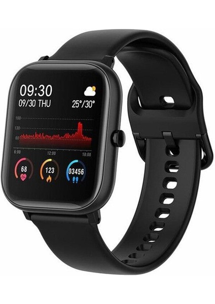 Bluetooth 4.2 Akıllı Saat Kalp Hızı IP67 Su Geçirmez Android Ios Siyah