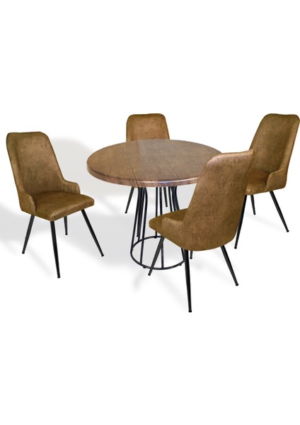 Palermo Werzalit - Çırağan Masa Takımı Q80 - Antik Dark Kahve